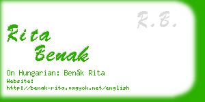 rita benak business card